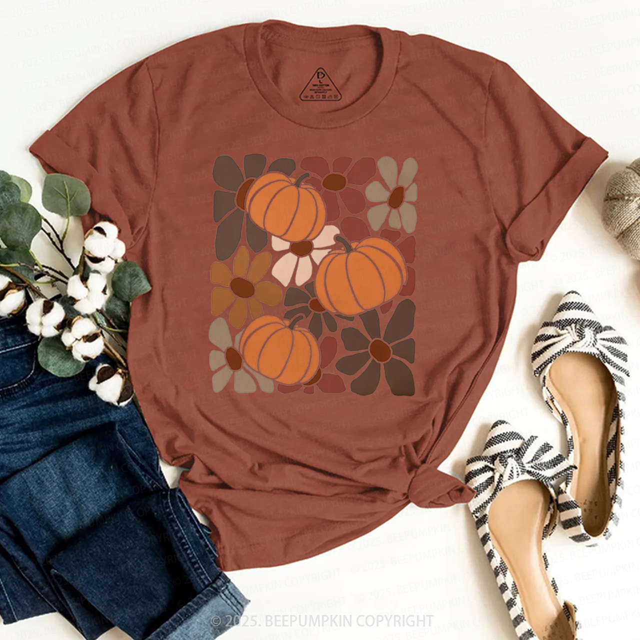 Boho Floral Fall T-Shirts Beepumpkin 