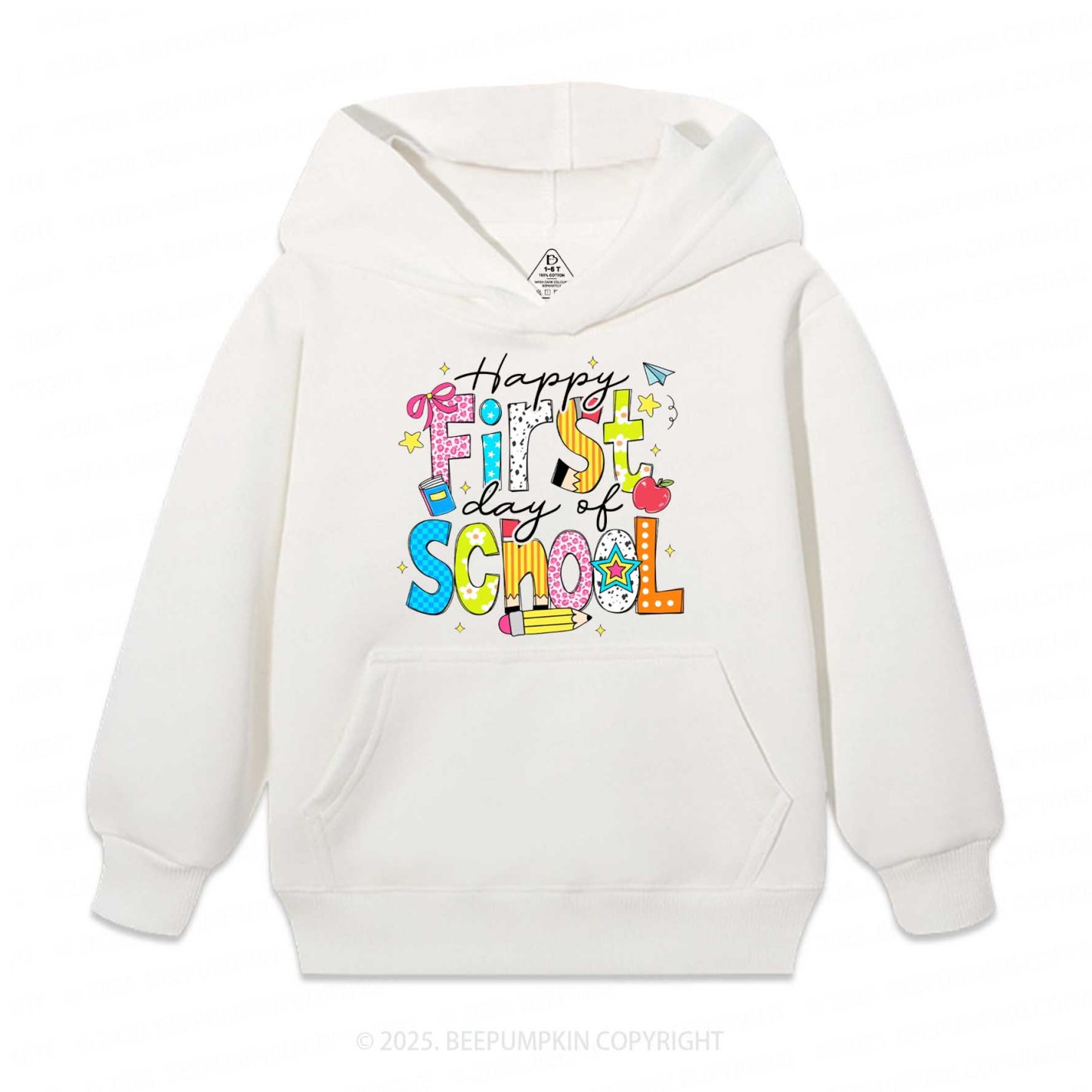 Happy First Day Of School Kid's Hoodies Beepumpkin