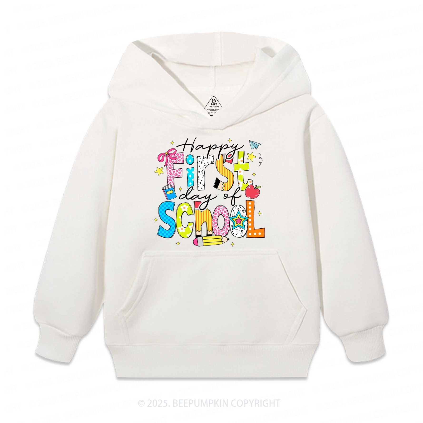 Happy First Day Of School Kid's Hoodies Beepumpkin