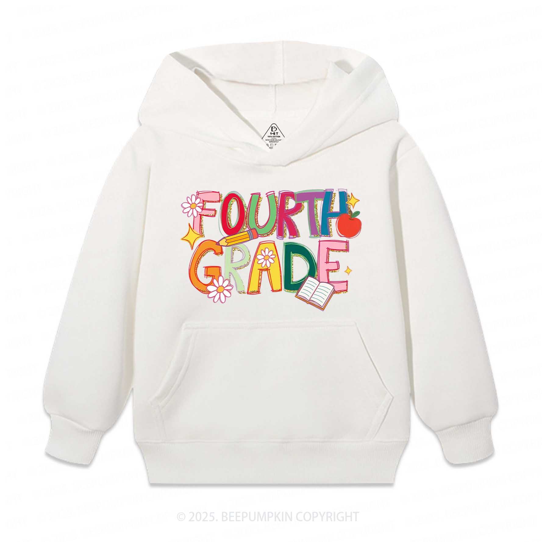  Personalized Girly Floral Kindergarten Neon School Kid's Hoodies Beepumpkin