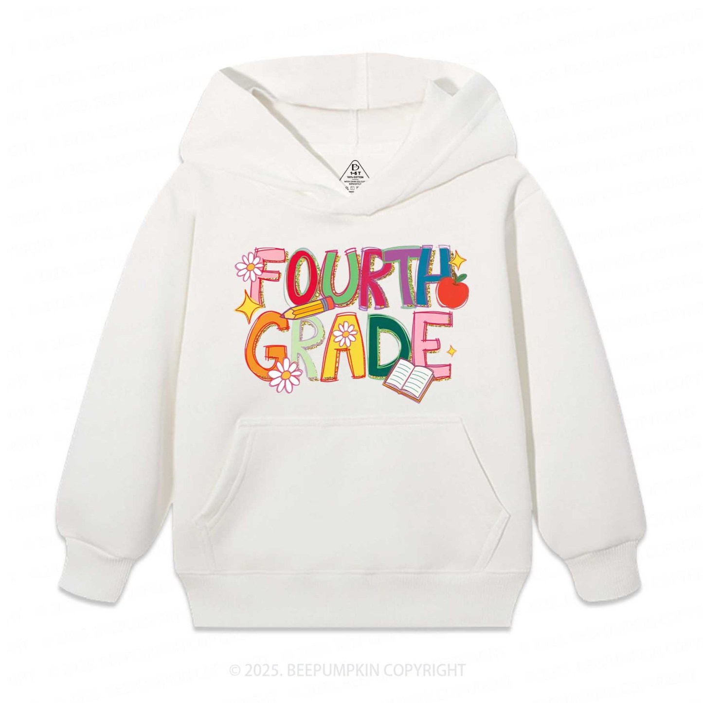  Personalized Girly Floral Kindergarten Neon School Kid's Hoodies Beepumpkin