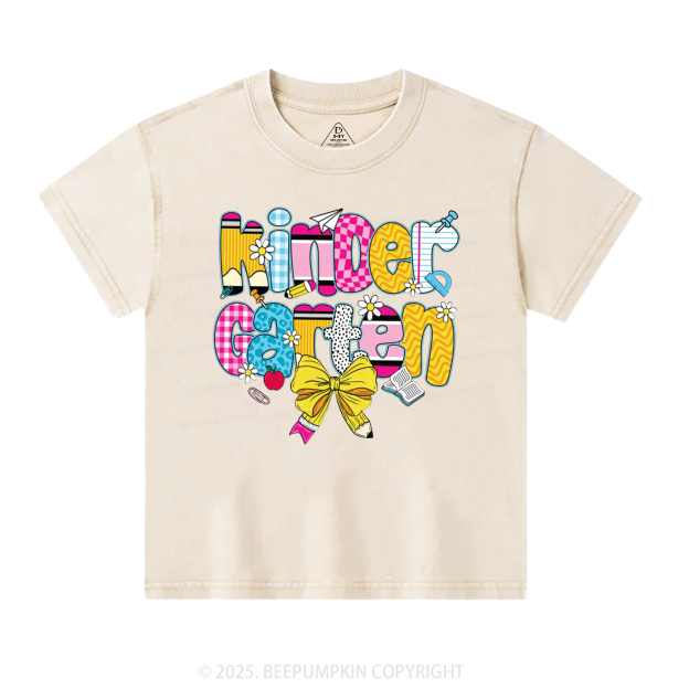 Personalized Checkered Sublimation Toddler&Kids Washed Tees