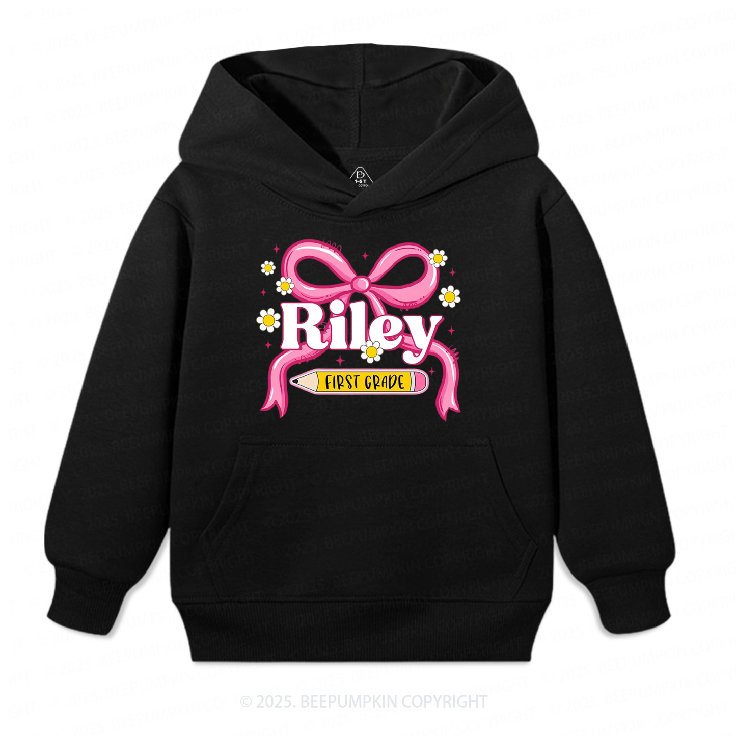 Personalized First Grade Girly Kid's Hoodies Beepumpkin