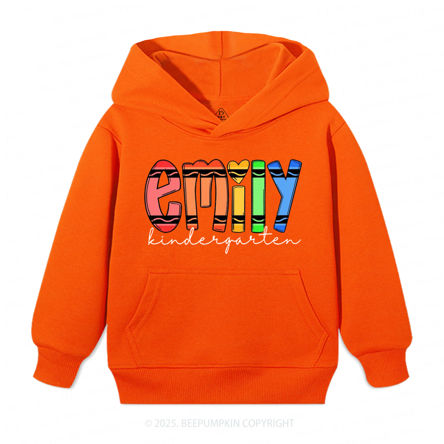 Personalized Colored Crayon Name Kid's Hoodies Beepumpkin