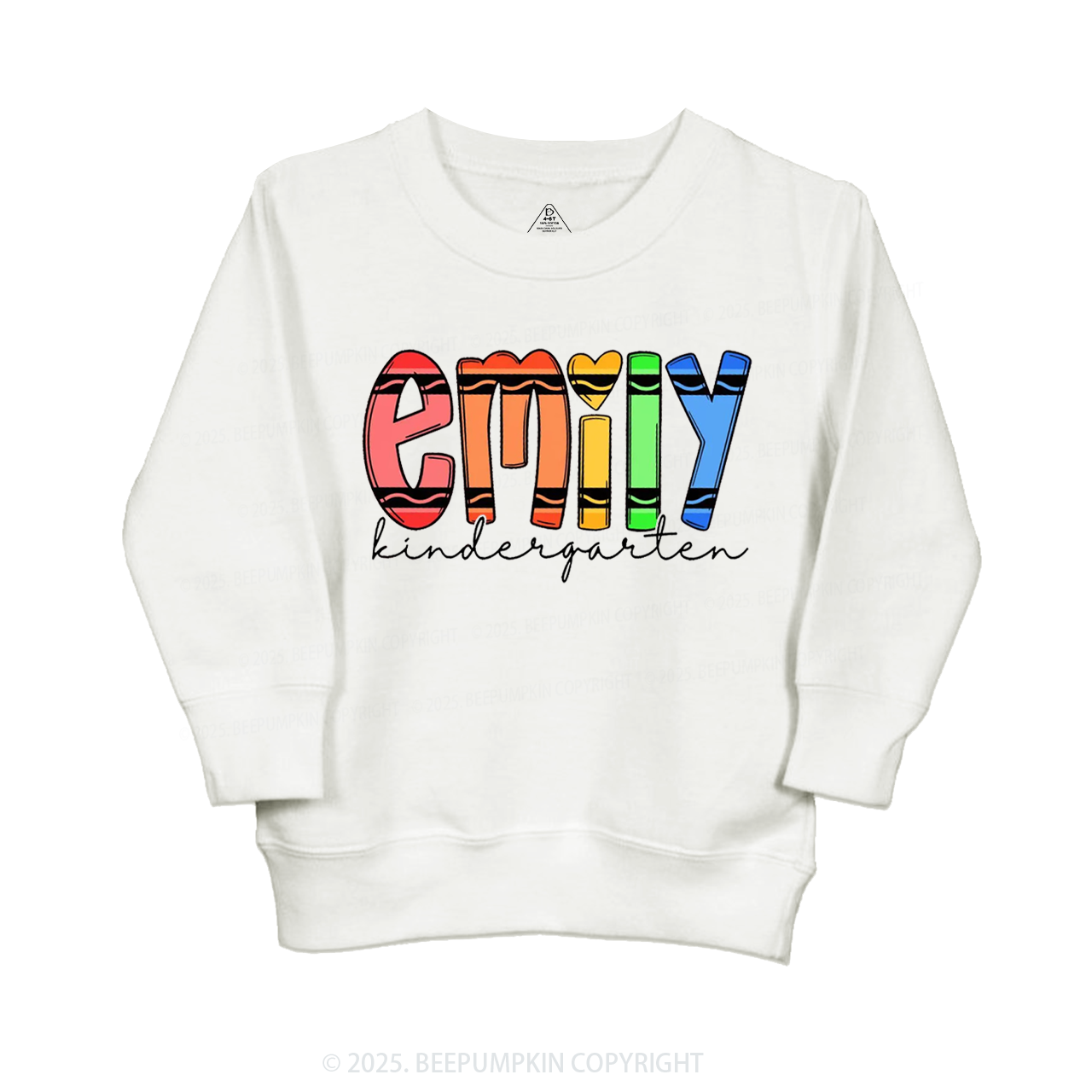 Personalized Colored Crayon Name Kid's Sweatshirt
