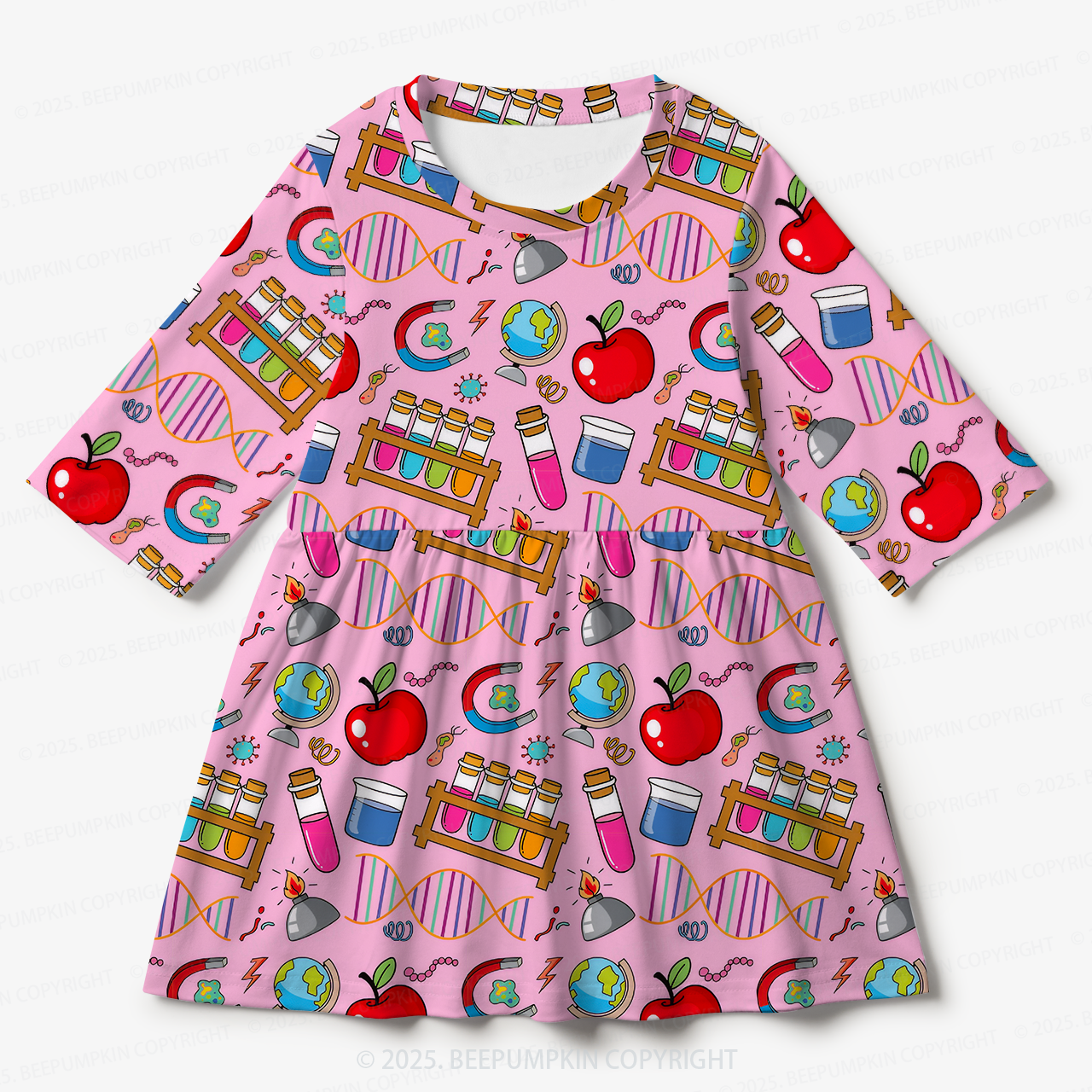 Pink Science Adventure All Over Print Kids Dress