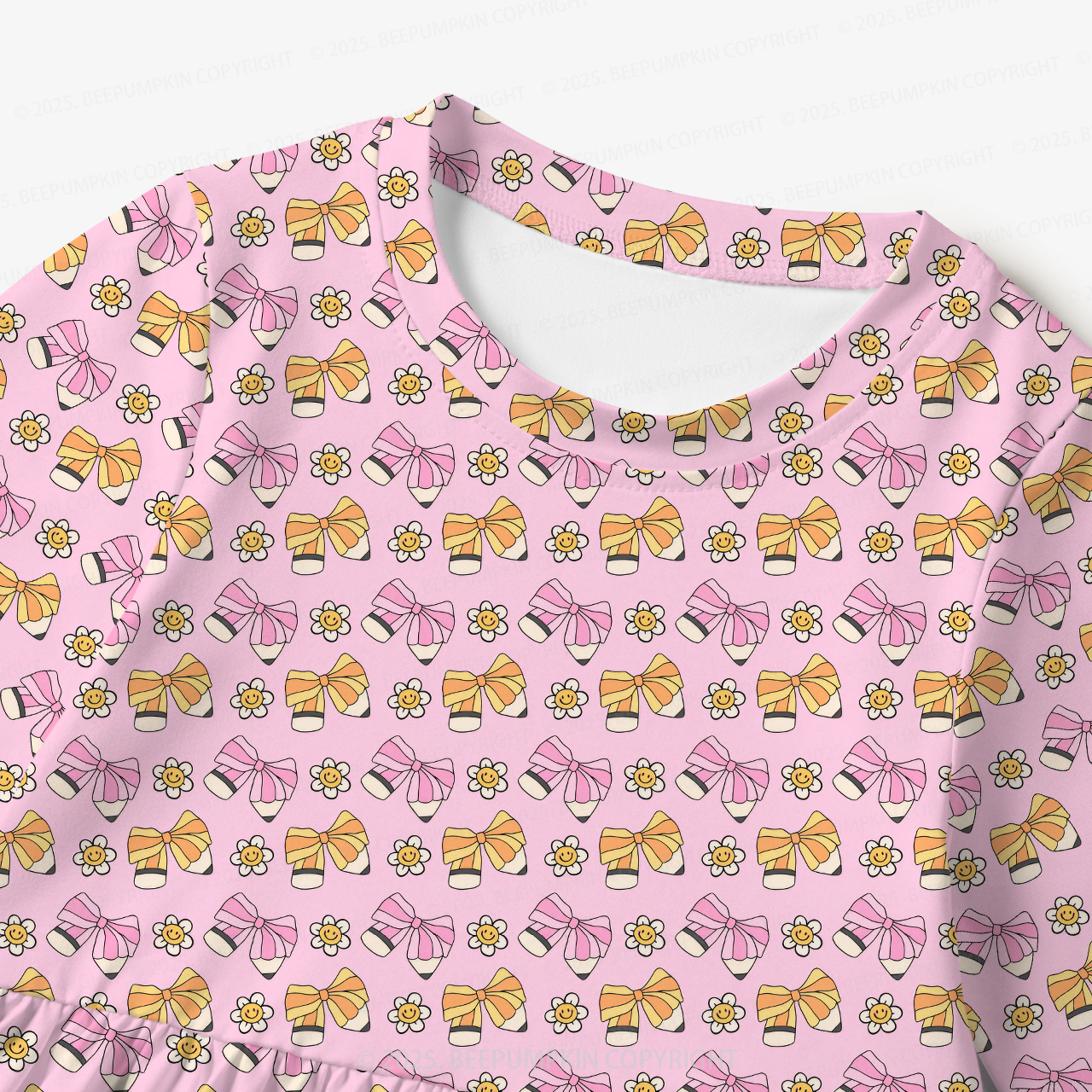 Sweet Bow All Over Print Kids Dress