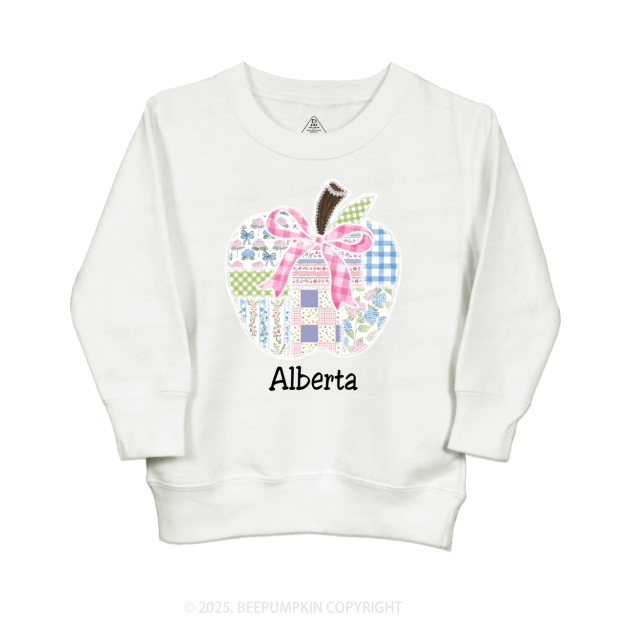 Personalized Lace Apple Name Kid's Sweatshirt