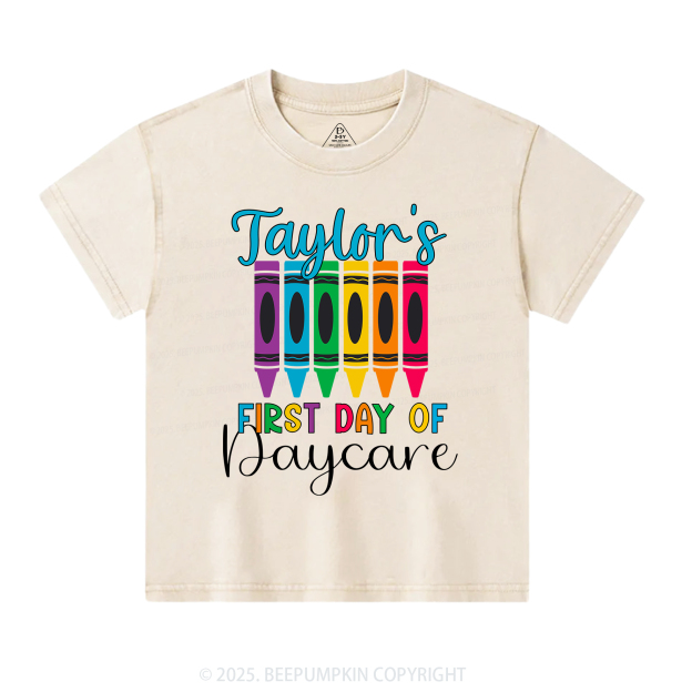 My First Day Of Daycare Toddler&Kids Washed Tees