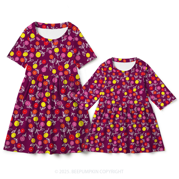 Berry Delight Mom&Me Matching All Over Print Dress