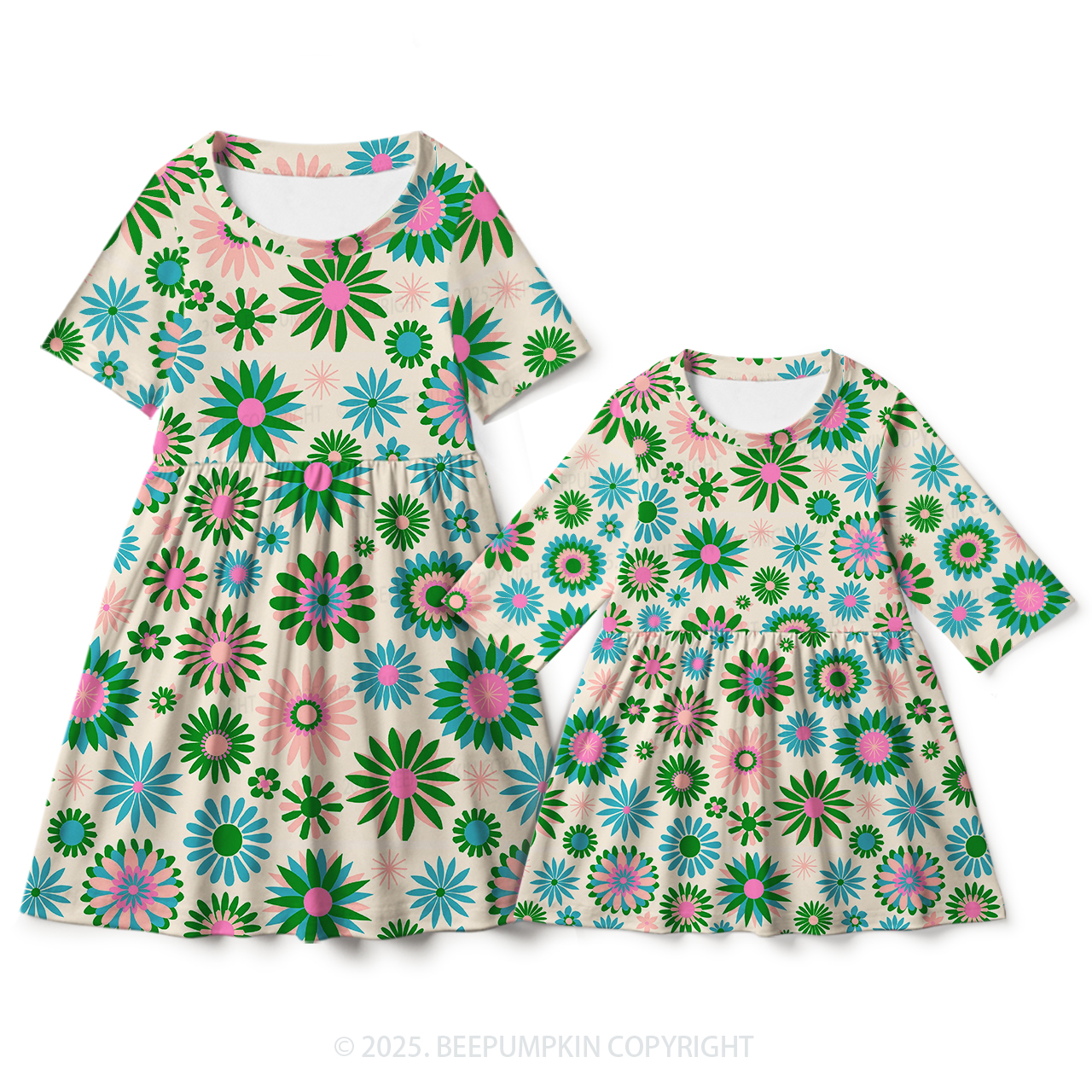 Blooming Harmony Mom&Me Matching All Over Print Dress