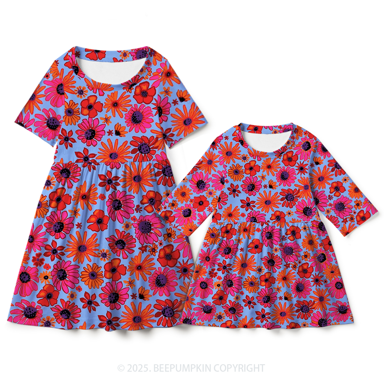 [Copy]Autumn Atmosphere Mom&Me Matching All Over Print Dress
