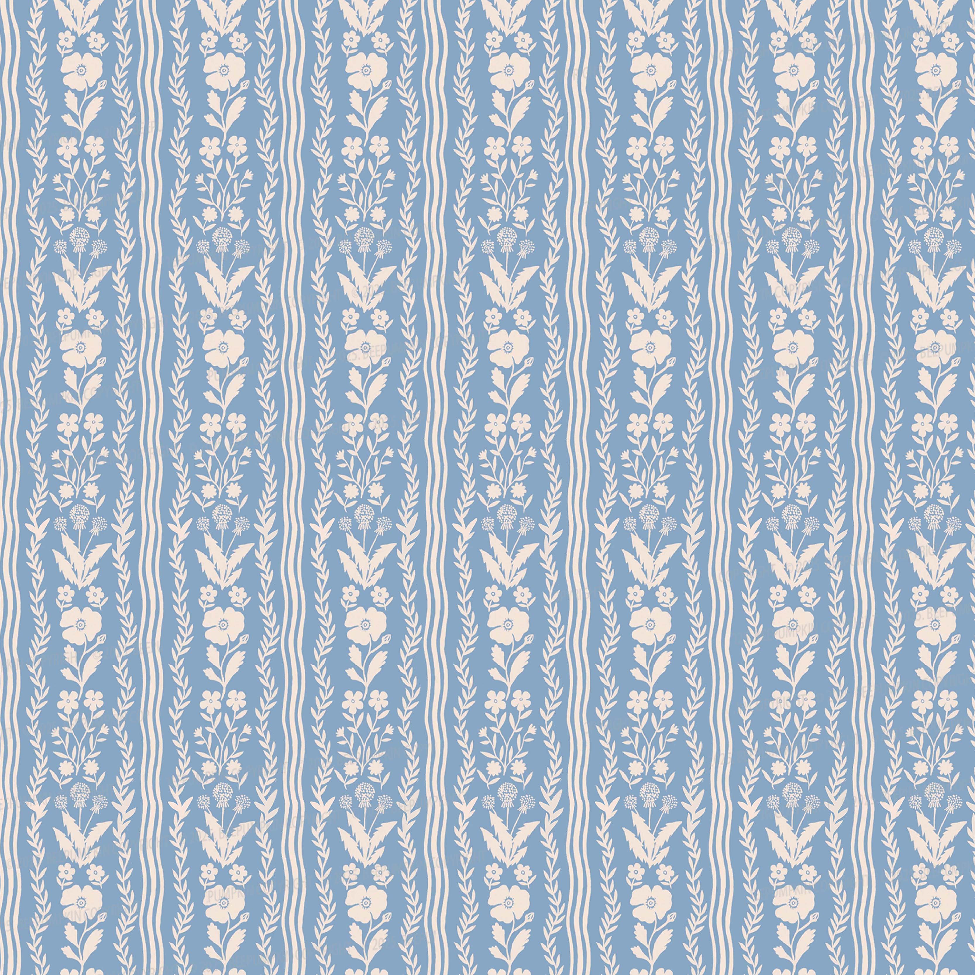 Elegant Blue Flowers Mom&Me Matching All Over Print Dress