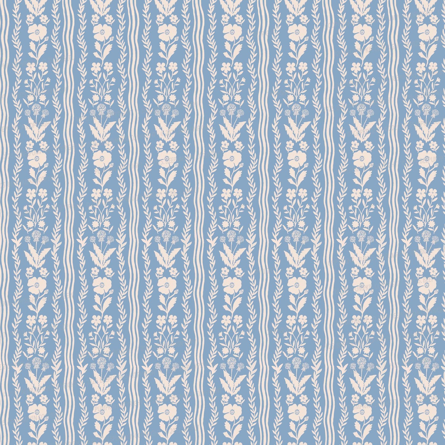 Elegant Blue Flowers Mom&Me Matching All Over Print Dress