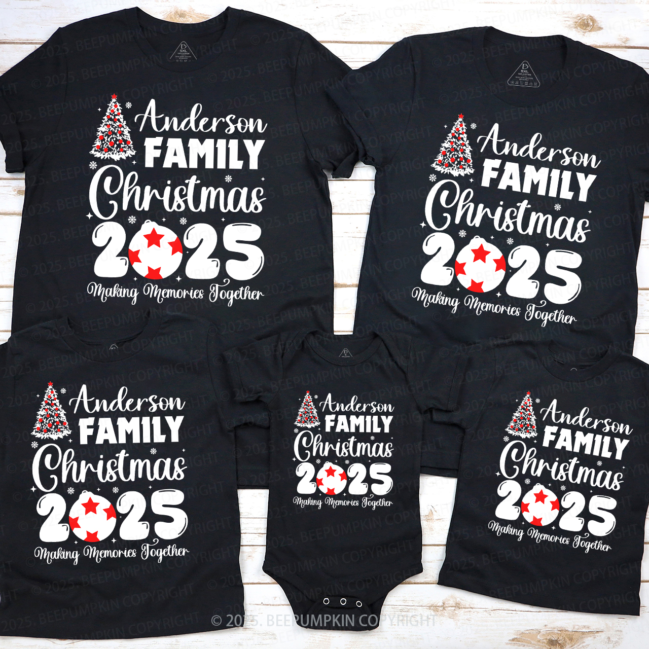 2025 Custom Making Memories Family Christmas Shirts Beepumpkin