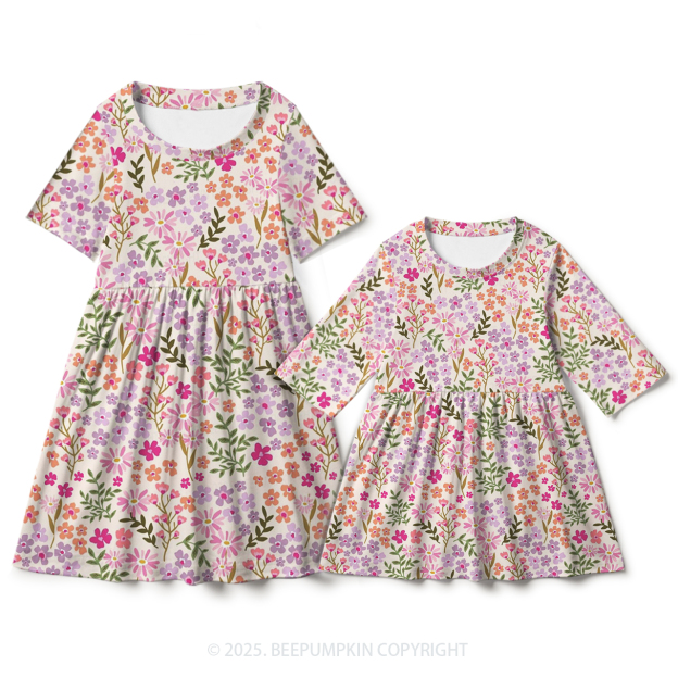 Spring Garden Mom&Me Matching All Over Print Dress