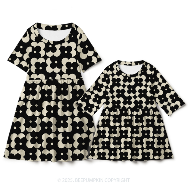 Floral Harmony Mom&Me Matching All Over Print Dress
