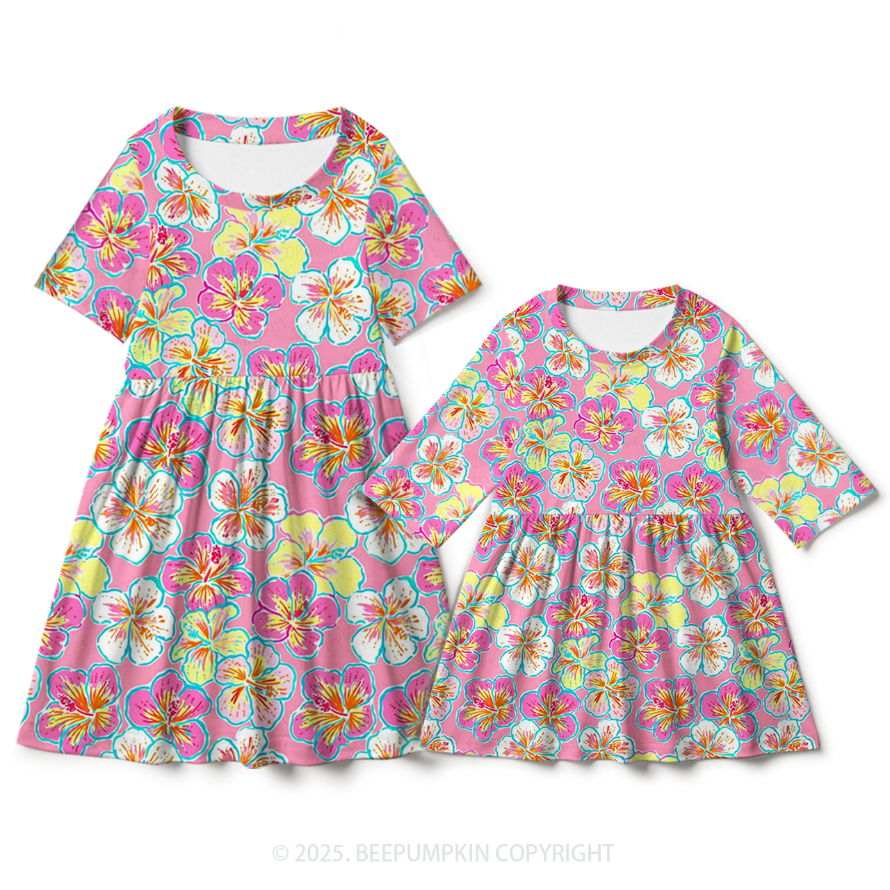 Flowers In Bloom Mom&Me Matching All Over Print Dress