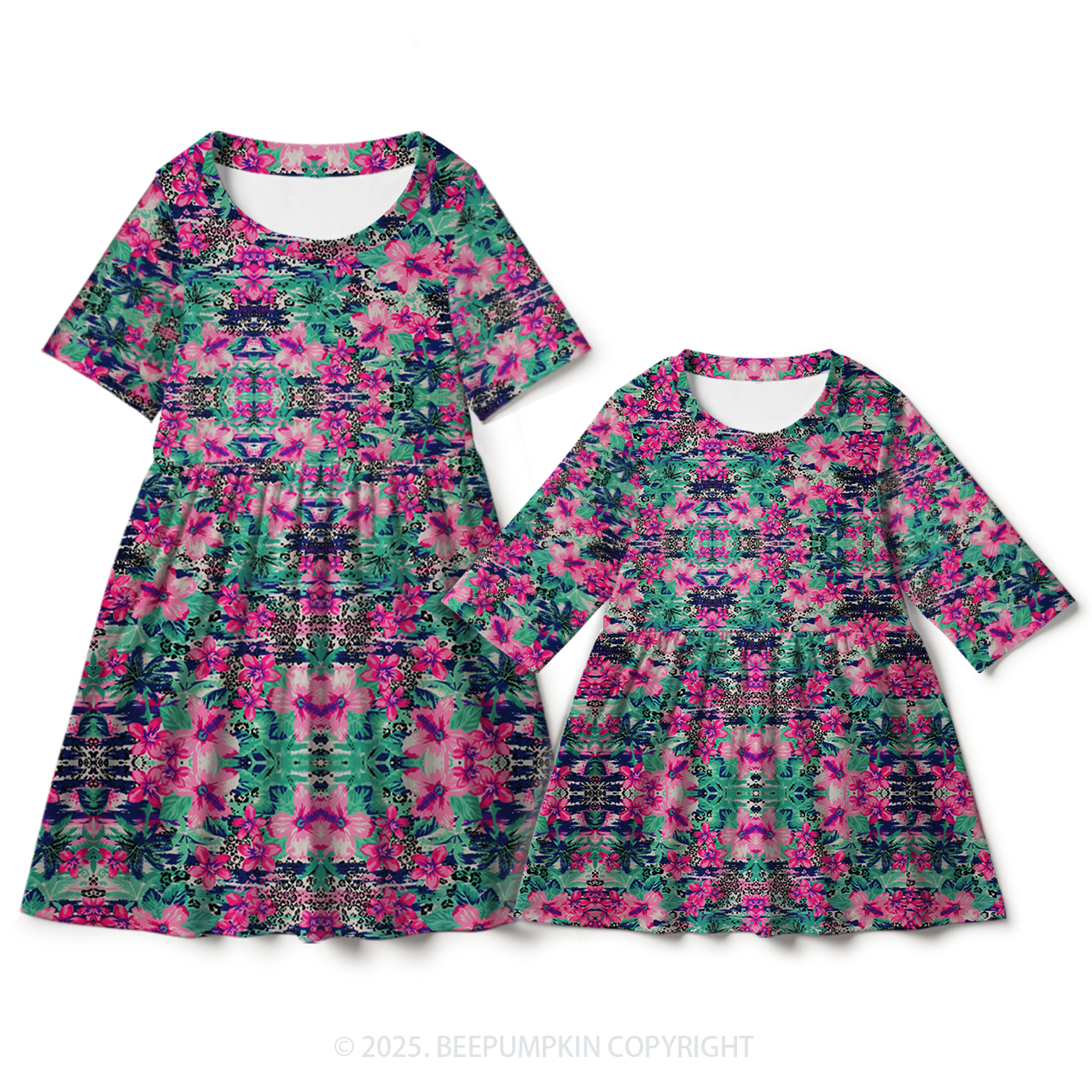Tropical Symphony Mom&Me Matching All Over Print Dress