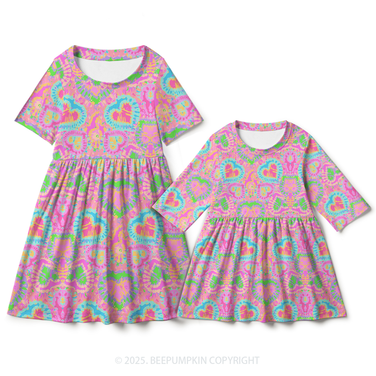 Floral Mirage Mom&Me Matching All Over Print Dress