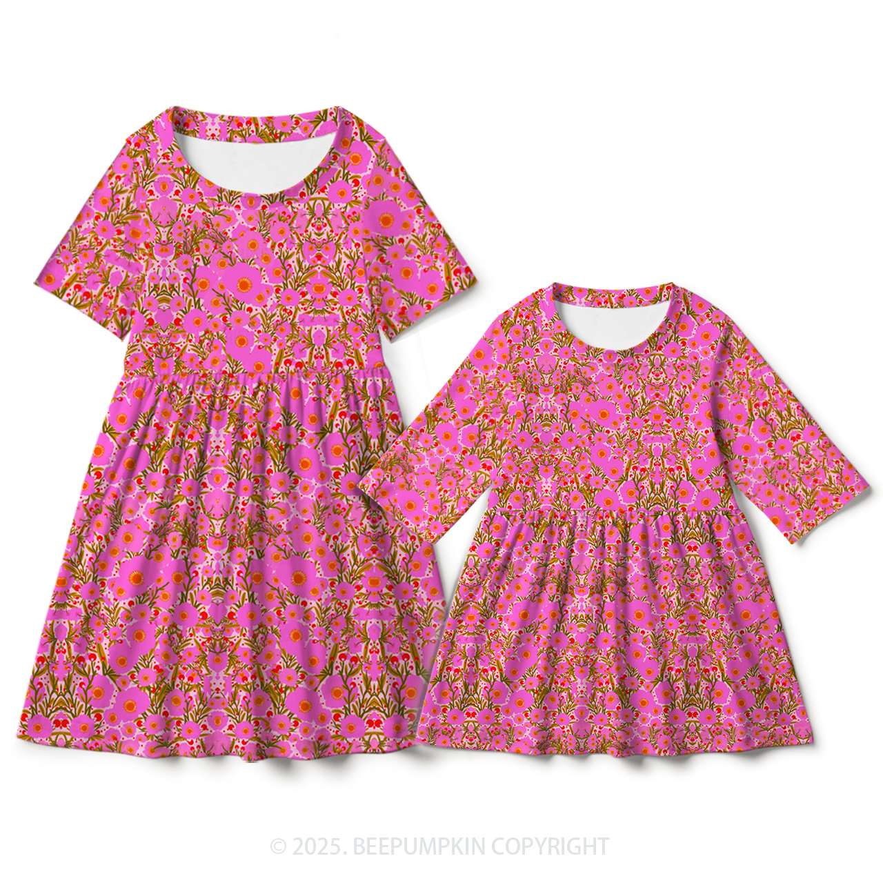 Floral Fiesta Mom&Me Matching All Over Print Dress