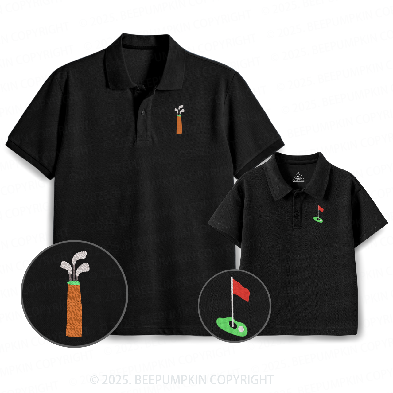 Embroidery Golf Dad&Me Matching Polo Shirt Beepumpkin
