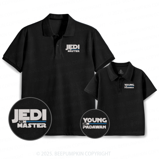 Embroidery Lightsaber Dad&Me Matching Polo Shirt Beepumpkin