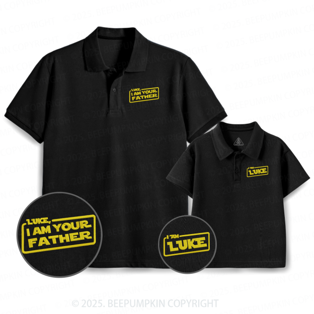 Embroidery Personalized Name I Am Your Father Dad&Me Matching Polo Shirt Beepumpkin