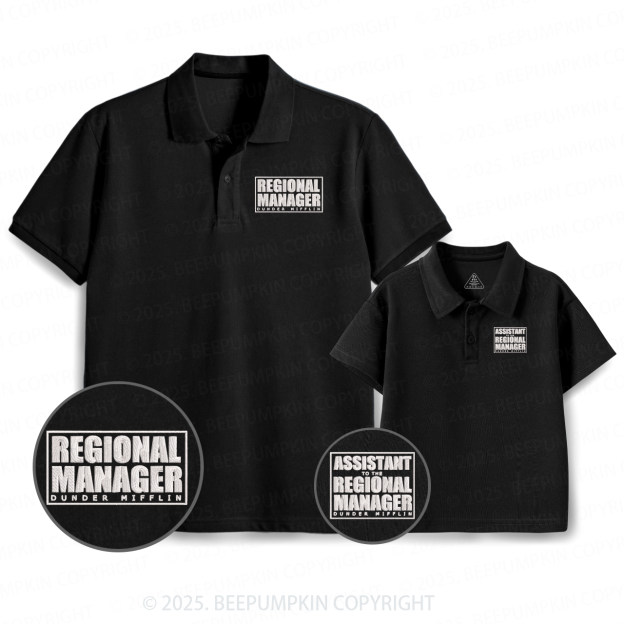 Embroidery Dunder Mifflin Dad&Me Matching Polo Shirt Beepumpkin