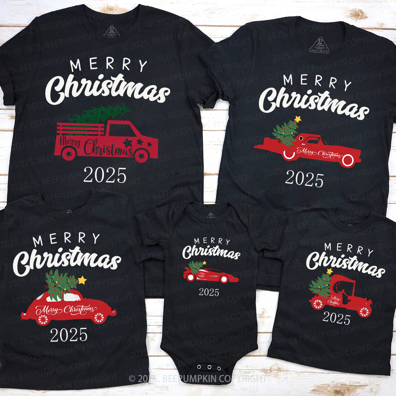 Merry Christmas 2024 Personalized Truck Family Matching Shirt