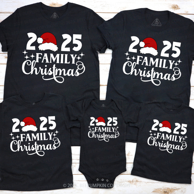 Personalized 2025 Star Christmas Family Matching T-Shirts Beepumpkin