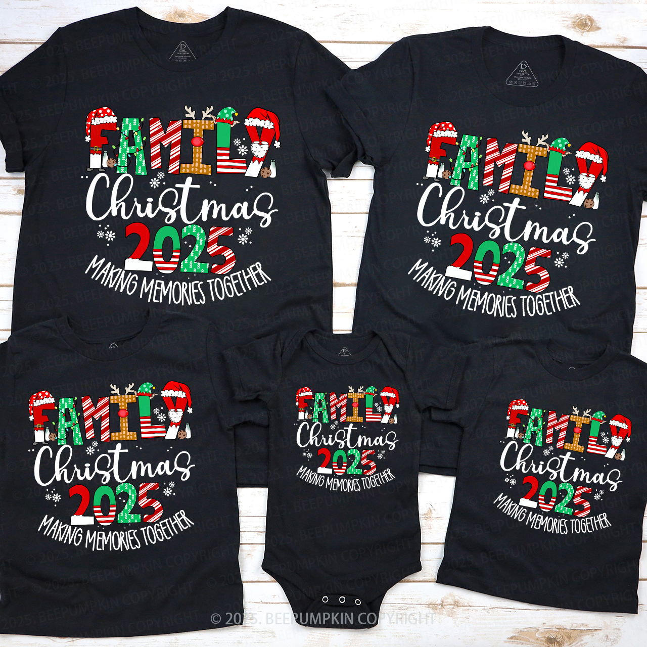 Making Memories Elk Christmas Family Matching T-Shirts Beepumpkin