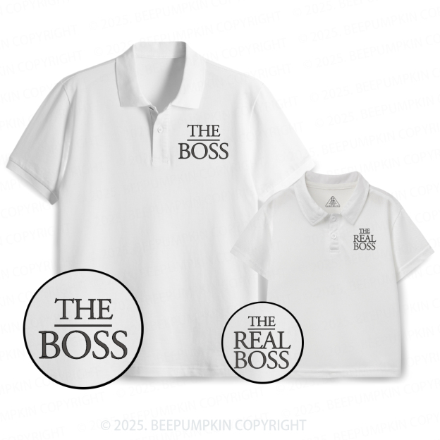 Embroidery The Boss And The Real Boss Dad&Me Matching Polo Shirt Beepumpkin