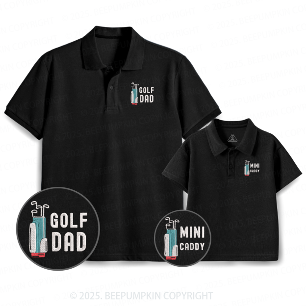 Embroidery Daddy Golfing Dad&Me Matching Polo Shirt Beepumpkin