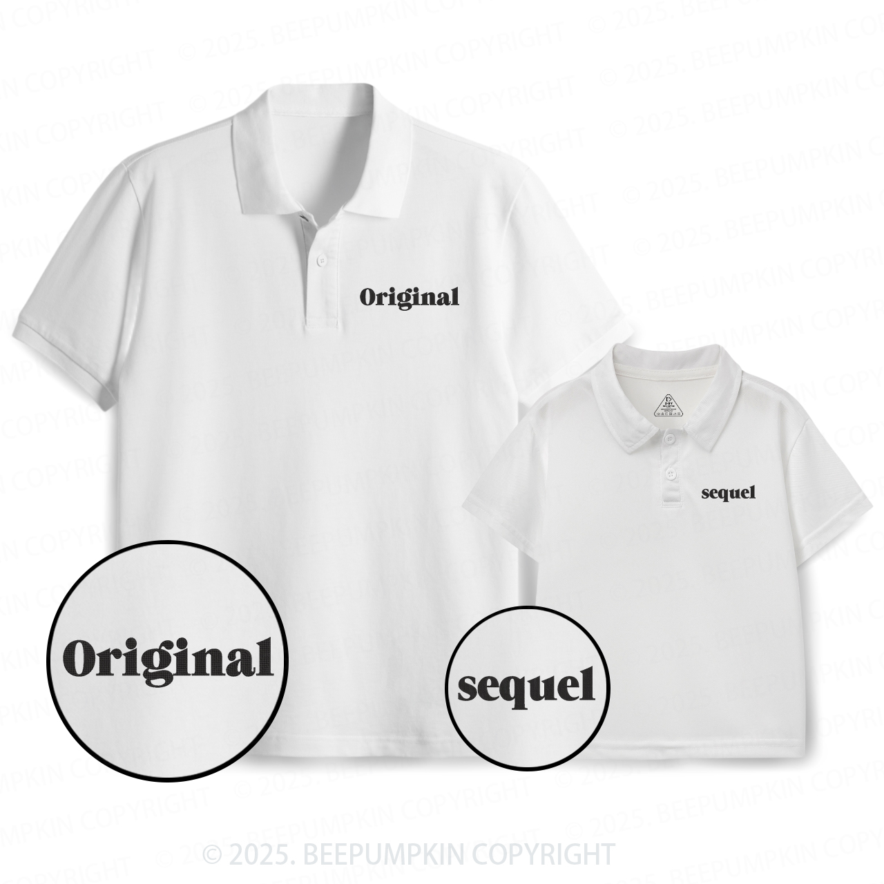 Embroidery Original Sequel Dad&Me Matching Polo Shirt Beepumpkin