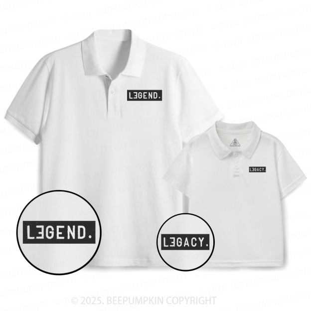 Embroidery Legend & Legacy Dad&Me Matching Polo Shirt Beepumpkin