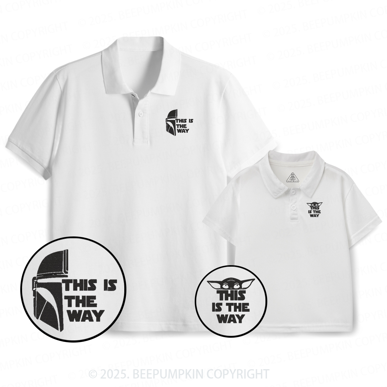 Embroidery Cool Gift Dad&Me Matching Polo Shirt Beepumpkin