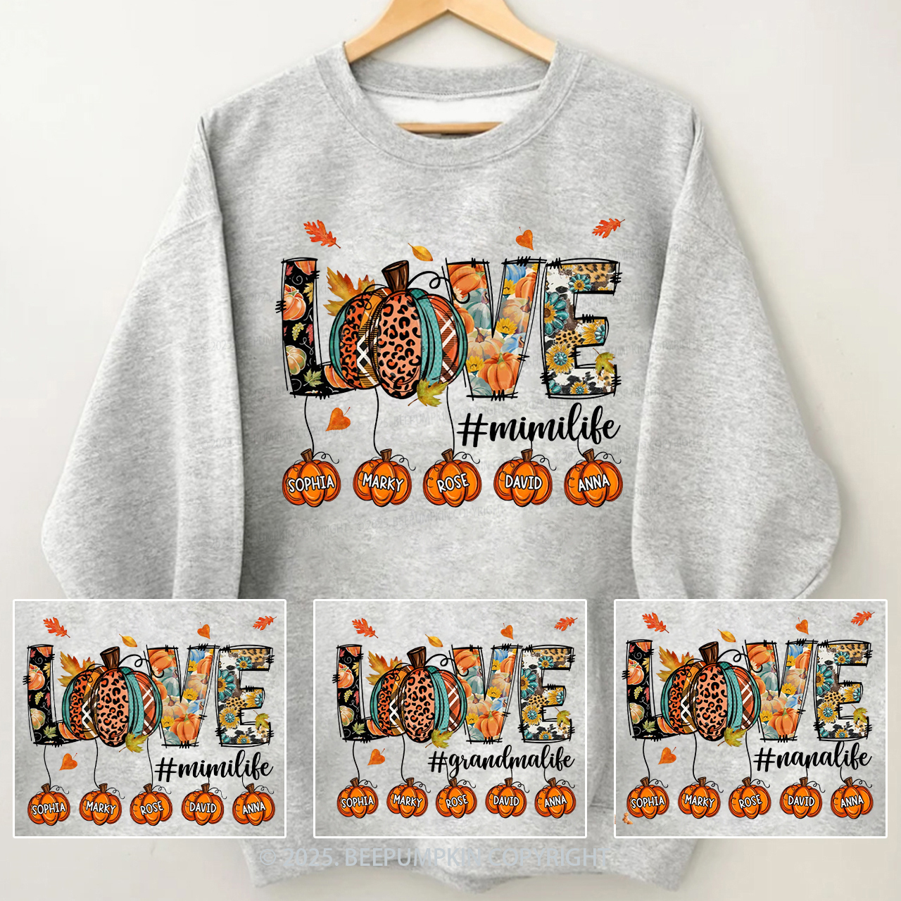 Personalized Love Grandma Life Sweatshirt Beepumpkin