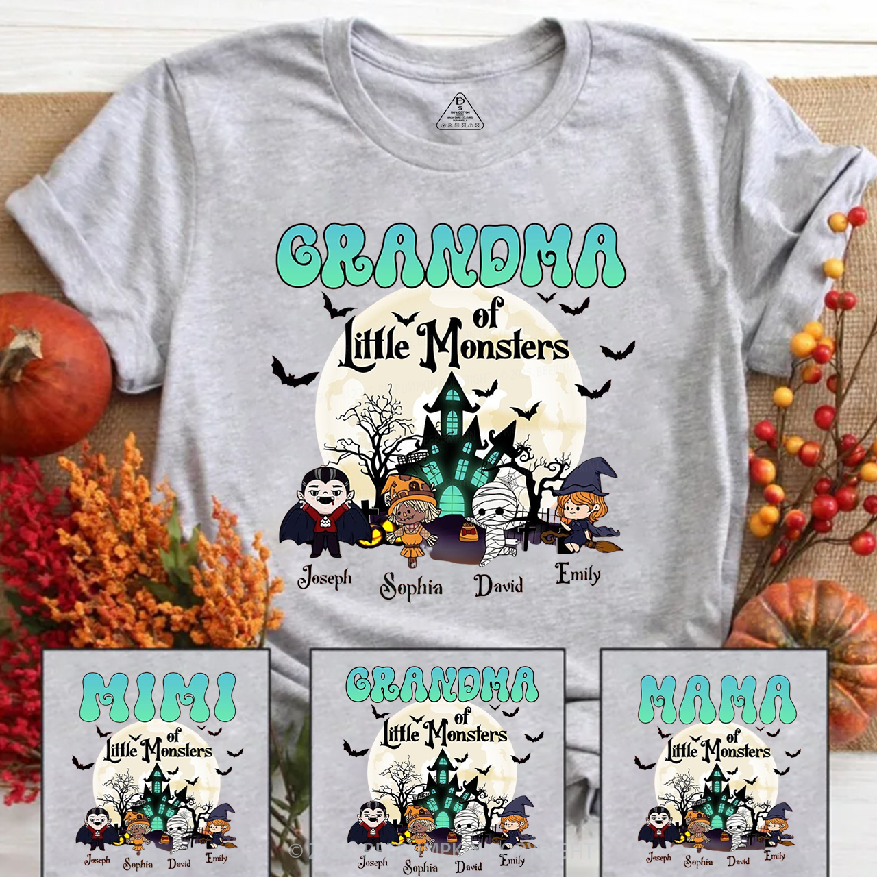 Personalized Grandma Halloween T-Shirts Beepumpkin