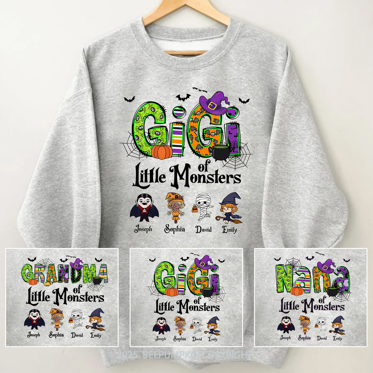 Personalized Mimi Halloween Sweatshirt Beepumpkin