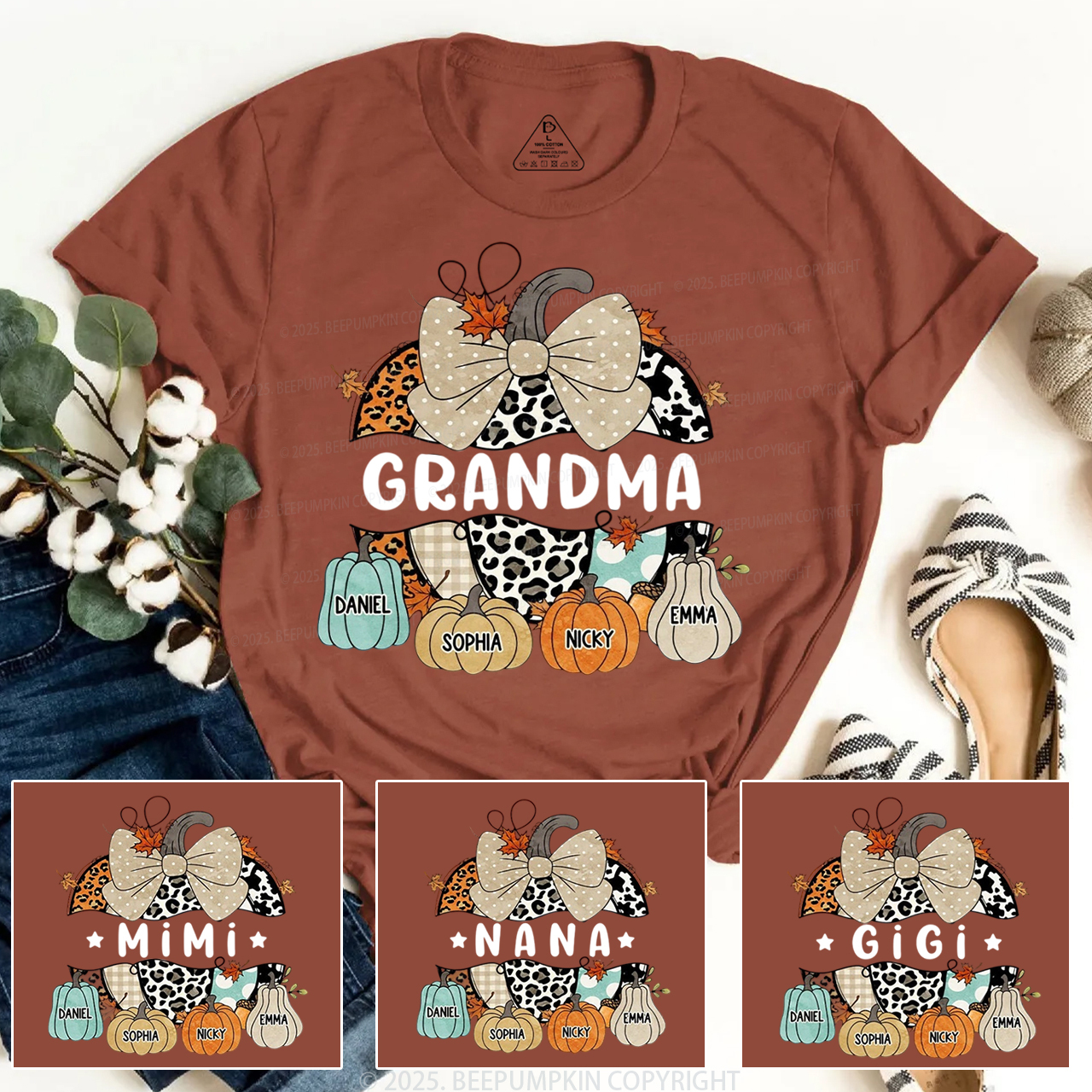 Personalized Fall Halloween Pumpkin T-Shirts Beepumpkin