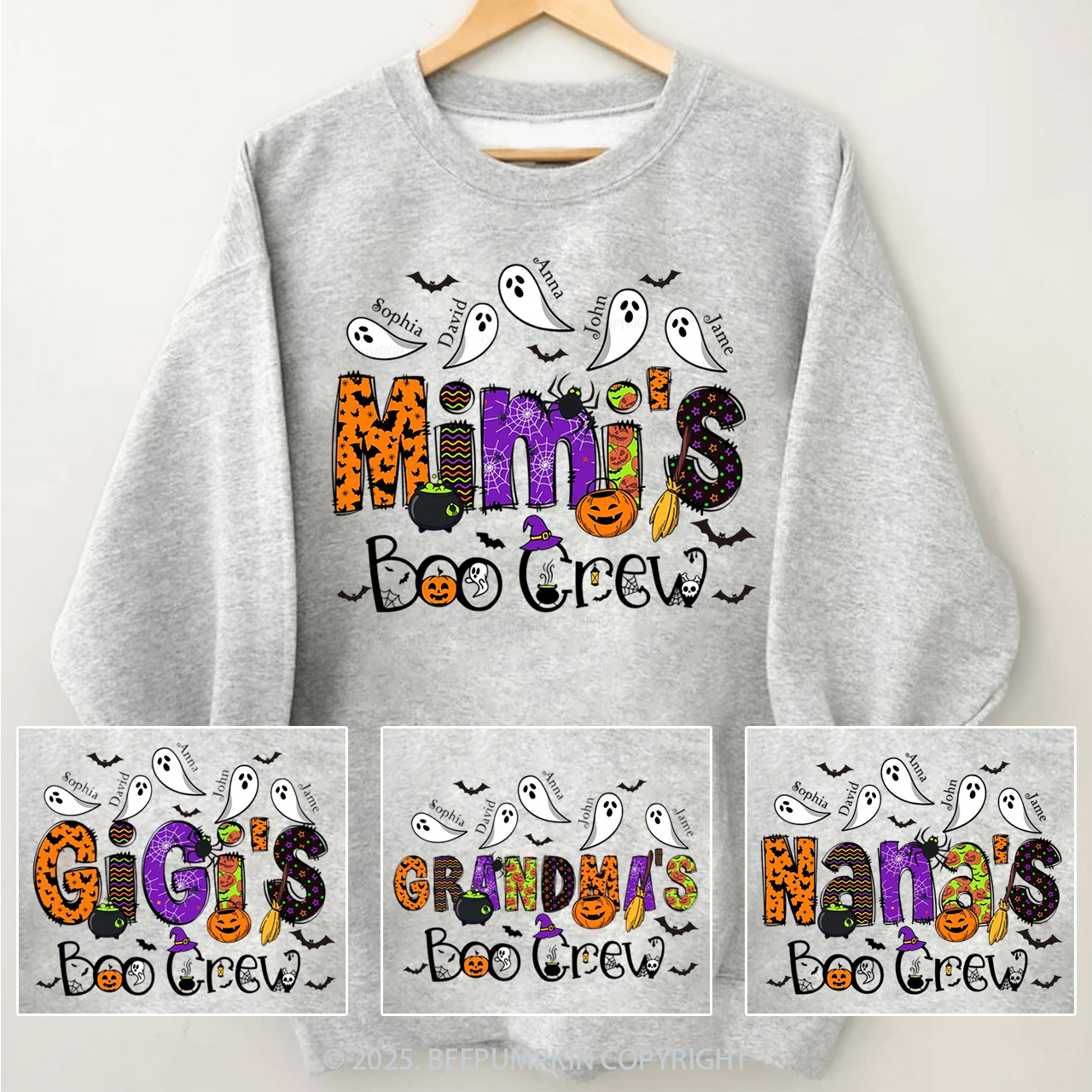 Personalized Mimi's Boo Crew Sweatshirt Beepumpkin