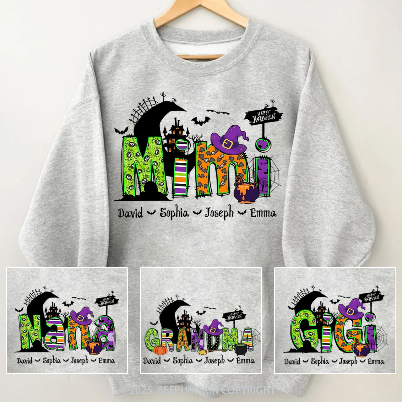 Personalized Mimi Halloween Sweatshirt Beepumpkin