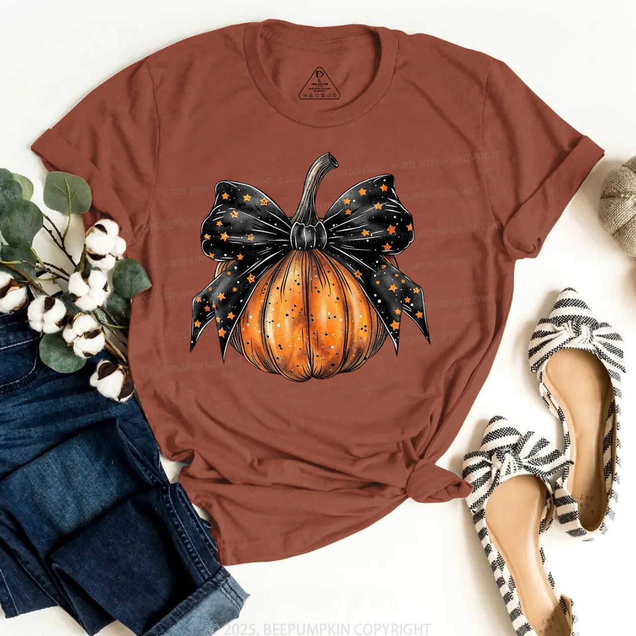 Stars Bow Halloween T-Shirts Beepumpkin