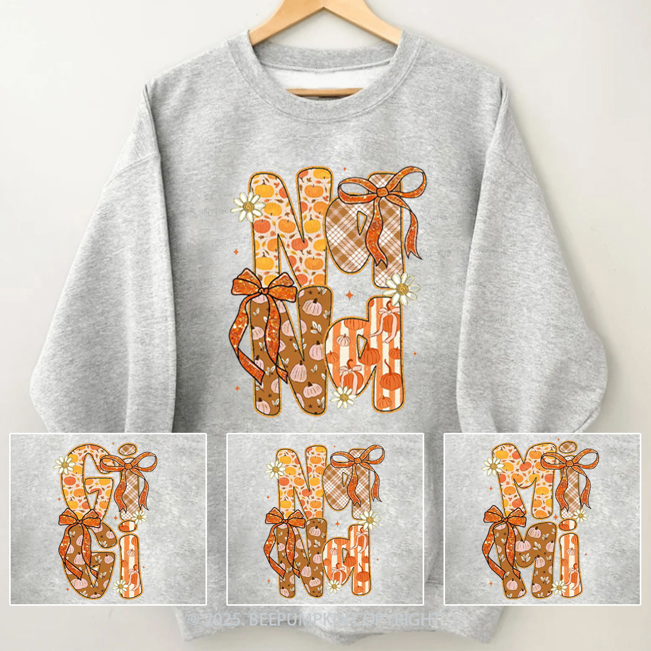 Personalized Glitter Pumpkin Sweatshirt Beepumpkin