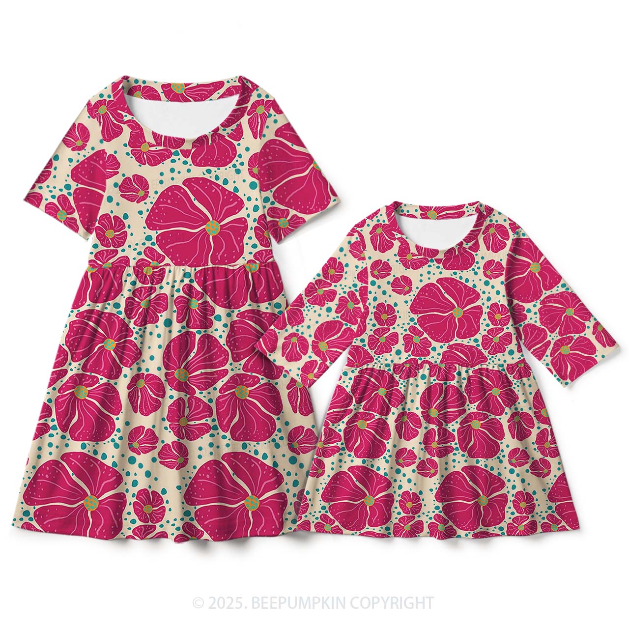 Petal Symphony Mom&Me Matching All Over Print Dress