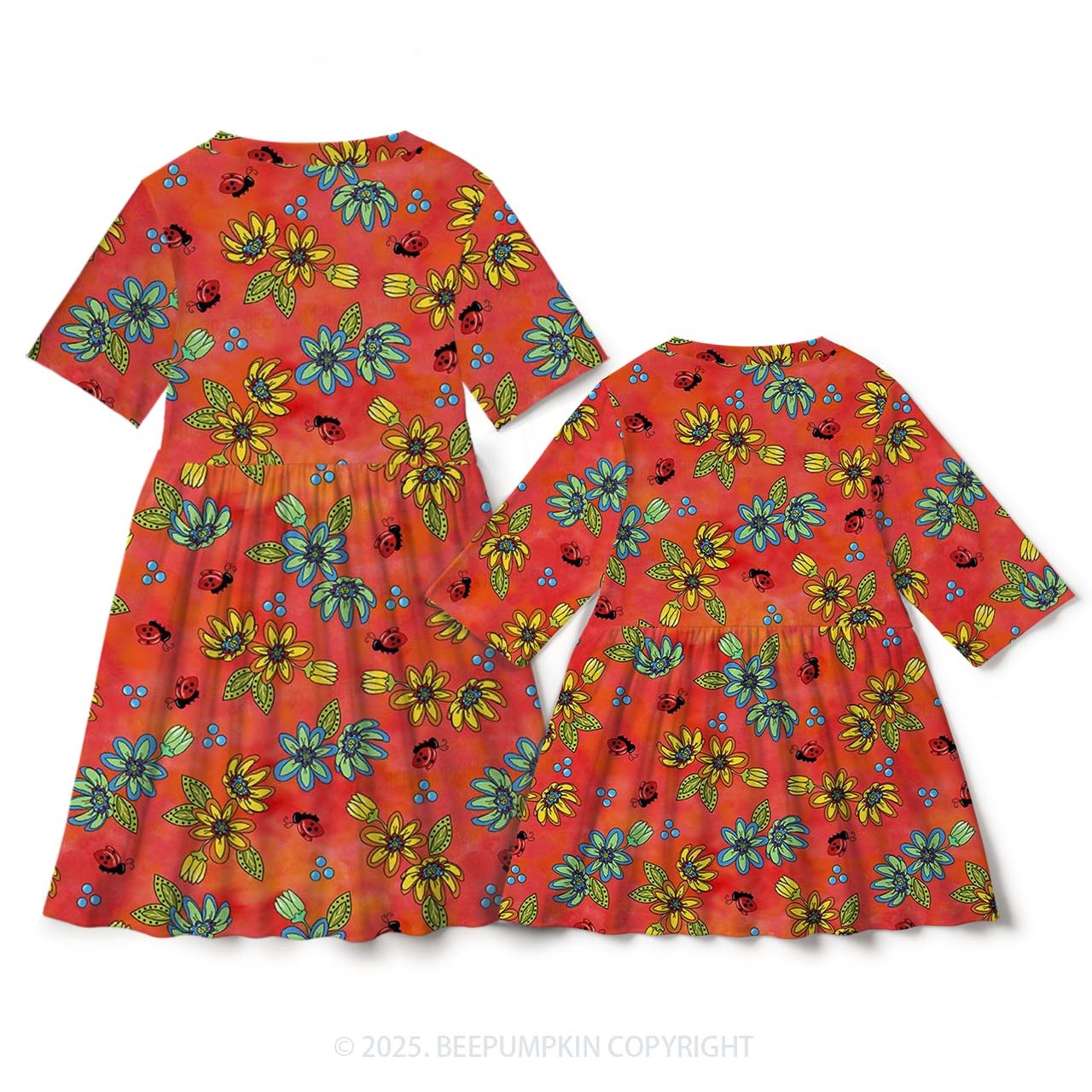 Hot Summer Mom&Me Matching All Over Print Dress
