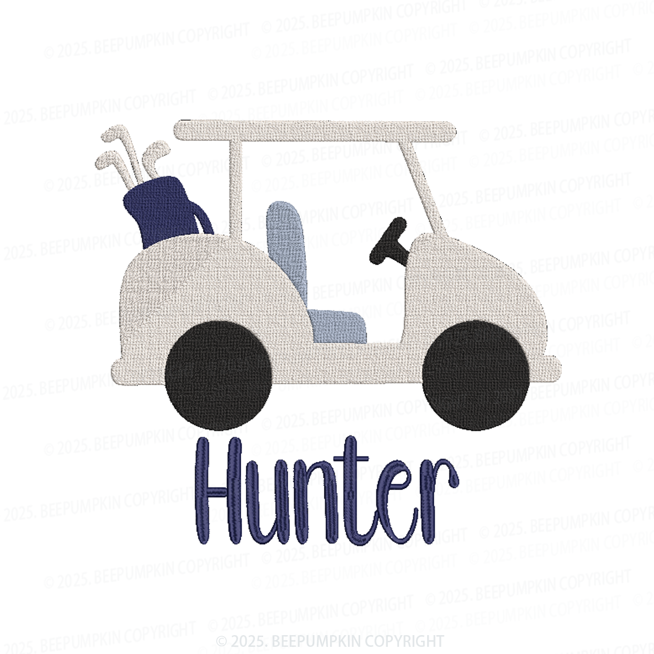 Embroidery Personalized Boys Golf Cart Toddler&Kid's Polo Shirt Beepumpkin