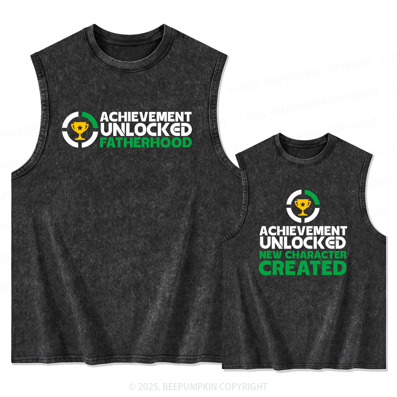 Achievement Unlocked Dad&Me Matching Washed Tank Top