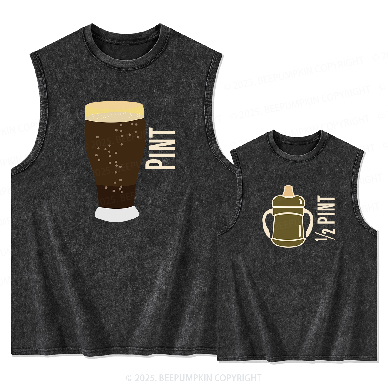 Pint Half Pint Dad&Me Matching Washed Tank Top